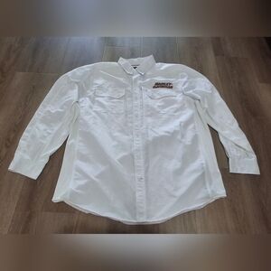 Harley-Davidson Long Sleeve White  Performance Button Front Shirt Size 2XL. A&A